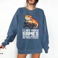 I Like Video Games Bearded Dragon Gamer Introvert Mood Comfort Colors Sweatshirt Denim I Like Video Games Bearded Dragon Gamer Introvert Mood Comfort Colors Sweatshirt Denim