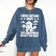 I Went Outside Once Introverts Joke Social Loner Comfort Colors Sweatshirt Denim I Went Outside Once Introverts Joke Social Loner Comfort Colors Sweatshirt Denim
