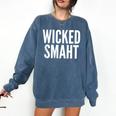 Wicked Smaht Boston Accent Graduation Tee Comfort Colors Sweatshirt Denim