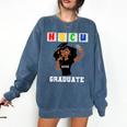 Women HBCU Grad 2025 College Graduation Apparel Comfort Colors Sweatshirt Denim