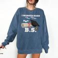 I Worked Hard For This BS Men Women Graduation Premium Tri-Blend Comfort Colors Sweatshirt Denim
