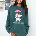 2021 Kindergarden Graduation Celebration Dapping Cat For Men Women Kids Comfort Colors Sweatshirt Blue Spruce