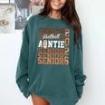 2026 Football Senior Auntie Graduation Matching Family Comfort Colors Sweatshirt Blue Spruce