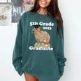 5th Grade Graduation Class Of 2023 Capybara Fifth Graduate Comfort Colors Sweatshirt Blue Spruce