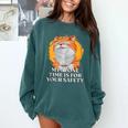 My Alone Time Is For Your Safety Coffee Lover Introvert Comfort Colors Sweatshirt Blue Spruce
