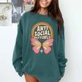 Anti-Social Introvert Butterfly Lover Comfort Colors Sweatshirt Blue Spruce Anti-Social Introvert Butterfly Lover Comfort Colors Sweatshirt Blue Spruce