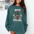 Antisocial Introvert I Like Being Alone Comfort Colors Sweatshirt Blue Spruce