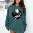 Astronaut Aesthetic Holding Moon Balloon Planets Introvert Comfort Colors Sweatshirt Blue Spruce