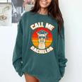 Bachelor Graduation For University Degree Party Llama Comfort Colors Sweatshirt Blue Spruce
