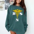 Bachelor Of Science Nursing Graduation Comfort Colors Sweatshirt Blue Spruce
