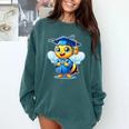 Bee Graduation Cute Kindergarten Elementary High School Comfort Colors Sweatshirt Blue Spruce