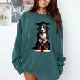 Bernese Mountain Dog Graduation Cap Graduate Training School For Men Women Girls Kids Comfort Colors Sweatshirt Blue Spruce