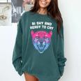 Bi Shy And Ready To Cry Bisexual Introvert Bi Pride Comfort Colors Sweatshirt Blue Spruce Bi Shy And Ready To Cry Bisexual Introvert Bi Pride Comfort Colors Sweatshirt Blue Spruce