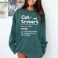 Cat-Trovert Definition Cat Introvert Pet Lover Comfort Colors Sweatshirt Blue Spruce