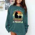 Cats Coffee & 3 People Tee Cute Font Introvert Humor Comfort Colors Sweatshirt Blue Spruce Cats Coffee & 3 People Tee Cute Font Introvert Humor Comfort Colors Sweatshirt Blue Spruce