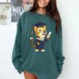 Cheetah Graduation Cute Kindergarten Elementary High School Comfort Colors Sweatshirt Blue Spruce