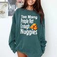 Chicken Nugget Saying Introvert Nuggie Foodie Food Comfort Colors Sweatshirt Blue Spruce