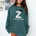 Class Of 2018 Last Name Letter Z Graduation Comfort Colors Sweatshirt Blue Spruce