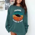 Class Of 2021 Done Senior Graduation Retro Sunset Comfort Colors Sweatshirt Blue Spruce