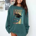 Class Of 2022 Graduation Cat Seniors Grad Comfort Colors Sweatshirt Blue Spruce