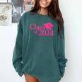 Class Of 2024 Pink For Girls And Women Graduation Comfort Colors Sweatshirt Blue Spruce
