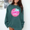 Class Of 2024 Senior Pink Retro Classic Girl Grad Graduation Comfort Colors Sweatshirt Blue Spruce
