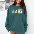 Class Of 2024 Senior Softball Player Graduation Comfort Colors Sweatshirt Blue Spruce