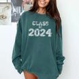 Class Of 2024 Shirt Senior 2024 Graduation Her Women Comfort Colors Sweatshirt Blue Spruce