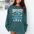 Class Of 2025 Hockey Senior Graduation Graduate Grad Comfort Colors Sweatshirt Blue Spruce