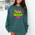 Class Of 2026 Fresh Senior 90s TV Style Retro Graduation Comfort Colors Sweatshirt Blue Spruce