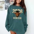 Class Of 2026 Highland Cow Senior Graduation School Pride Comfort Colors Sweatshirt Blue Spruce