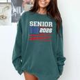 Class Of 2026 Senior Back To School American Flag Graduation Comfort Colors Sweatshirt Blue Spruce