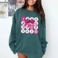 Class Of 2026 Senior Coquette Pink Bow Graduation Family Premium Tri-Blend Comfort Colors Sweatshirt Blue Spruce