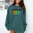 Class Of 2031 Pre-K -12th Grade Hand Prints Space Graduation Comfort Colors Sweatshirt Blue Spruce
