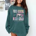 Colorful Proud Grandma 2024 NICU Graduate Baby Graduation Comfort Colors Sweatshirt Blue Spruce