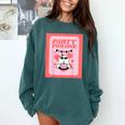 Cool Fun Cute Party Introvert Cat Character Comfort Colors Sweatshirt Blue Spruce