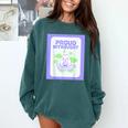 Cool Fun Cute Proud Introvert Cat Character For Men Women Comfort Colors Sweatshirt Blue Spruce