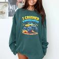 I Crushed Kindergarten Monster Truck Graduation Boys Kids Comfort Colors Sweatshirt Blue Spruce