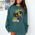 I Crushed Kindergarten Monster Truck Graduation Boys Small Comfort Colors Sweatshirt Blue Spruce