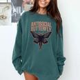 Cryptid Cryptozoology Mothman Introvert -Adults Butterfly Small Crew Neck Classic Fit Short Sleeve Polyester 100 Printed Blended Fabric Comfort Colors Sweatshirt Blue Spruce