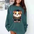Cute Hamster Graduation Comfort Colors Sweatshirt Blue Spruce