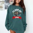 Dabbing Graduation Class Of 2018 Women Comfort Colors Sweatshirt Blue Spruce
