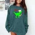 Dinosaur Rawr Diploma Grad Graduate Graduation Comfort Colors Sweatshirt Blue Spruce