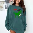 Dinosaur Rawr Diploma Graduate Graduation Comfort Colors Sweatshirt Blue Spruce
