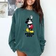 Disney Mickey Mouse Peace Out Totally Retro Graduation Comfort Colors Sweatshirt Blue Spruce