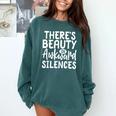 Embracing Awkward Silences Introvert Humor Antisocial Comfort Colors Sweatshirt Blue Spruce