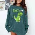 EMT Rex Paramedic Graduation Firefighter Comfort Colors Sweatshirt Blue Spruce