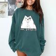 Ew People Introvert Sayings Sarcastic Cat Quote Comfort Colors Sweatshirt Blue Spruce