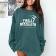 I Finally Graduated Back To Gaming Gamer Graduation Comfort Colors Sweatshirt Blue Spruce