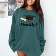 Finally I'm Graduate Graduation Comfort Colors Sweatshirt Blue Spruce